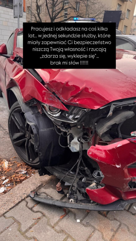 Karolina Pajączkowska miała wypadek przez policjanta! Auto skasowane!