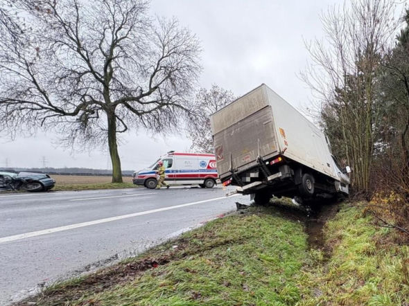 Wypadek w Klonówcu koło Leszna