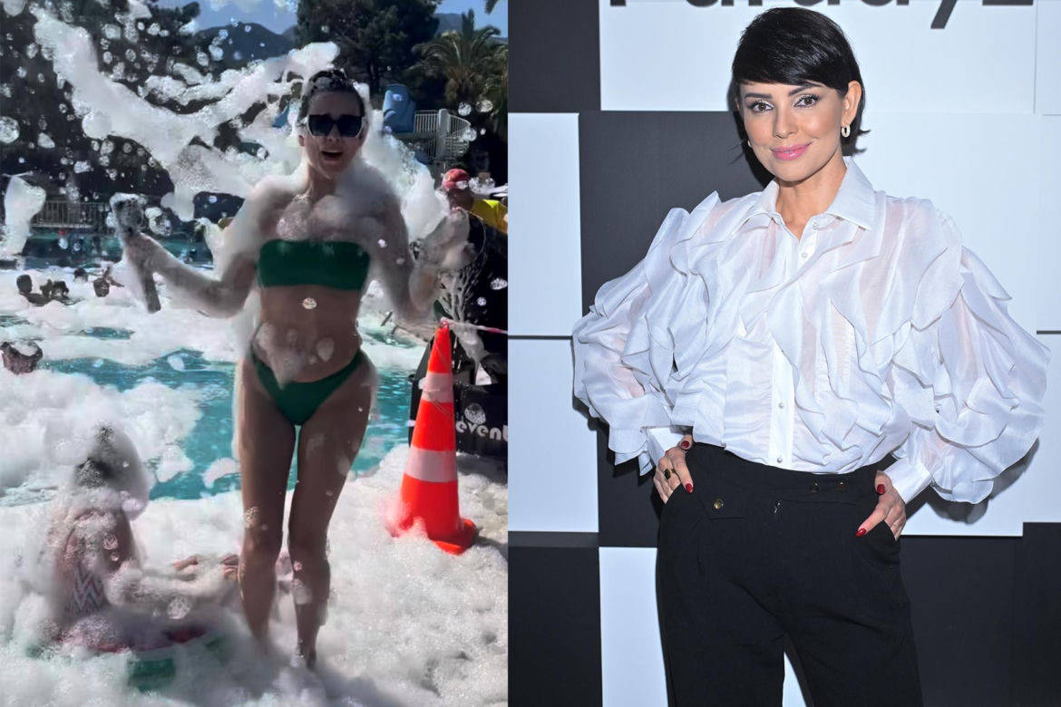 Dorota Gardias wije się w pianie, ubrana w skąpe bikini