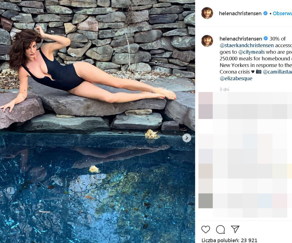 Helena Christensen młodnieje na kwarantannie