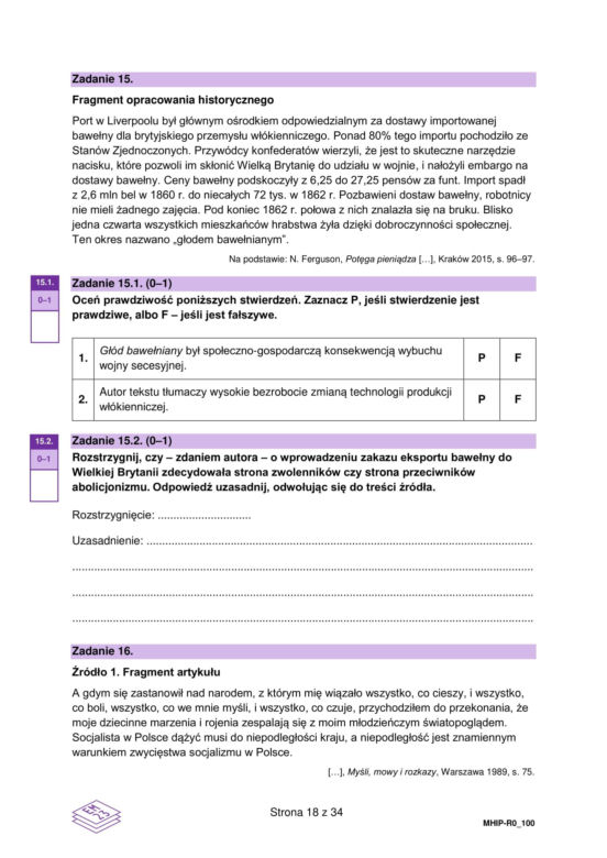 Matura historia 2025: Odpowiedzi i arkusze CKE [19.05.2025] nowa formuła 2023	