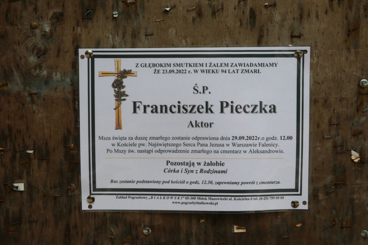 Pieczka dołączy do ukochanej żony