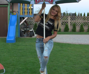 Edyta Kamińska podczas wizyty w Polsce