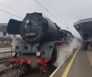 Zabytkowy pociąg na stacji Szczecin Główny