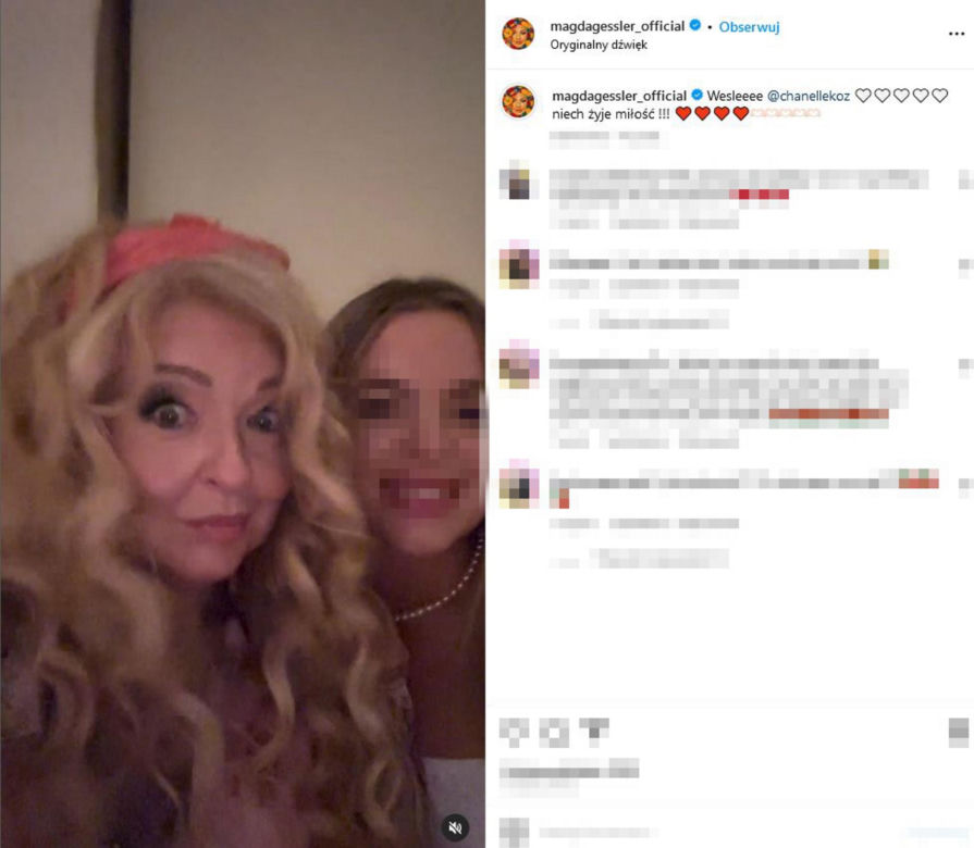 Magda Gessler na ślubie córki swojego partnera Waldemara Kozerawskiego