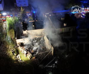 Pożar budynków pod Warszawą