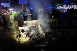 Pożar budynków pod Warszawą