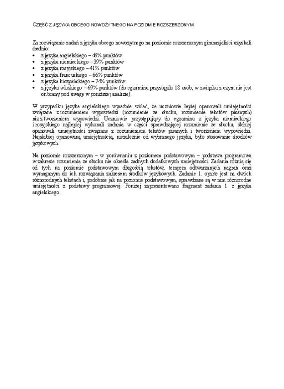 Wyniki egzaminu gimnazjalnego 2014 - wstępny raport CKE