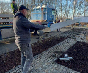 Budowa pomnika Żołnierzy 55. Poznańskiego Pułku Piechoty w Lesznie