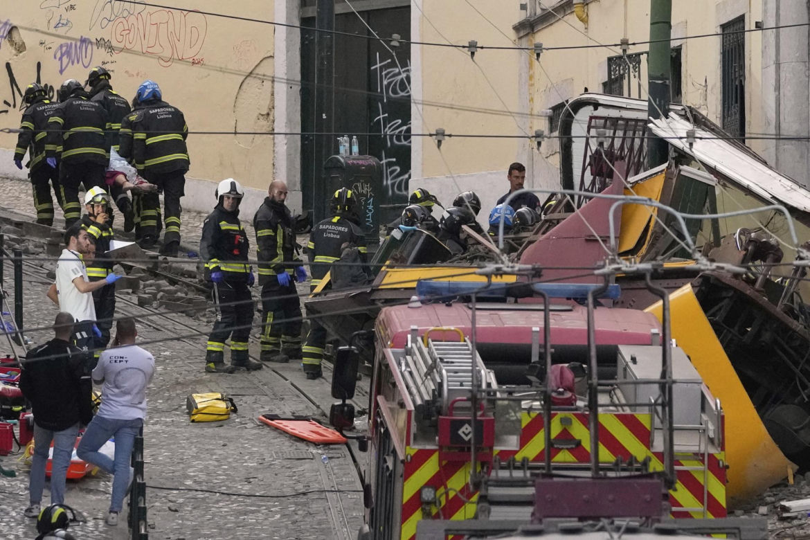 Koszmarny wypadek kolejki w Lizbonie