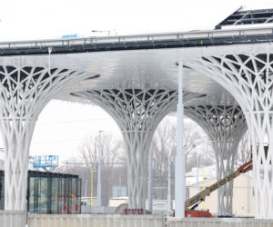Budowa Dworca Metropolitalnego w Lublinie w zimowej odsłonie