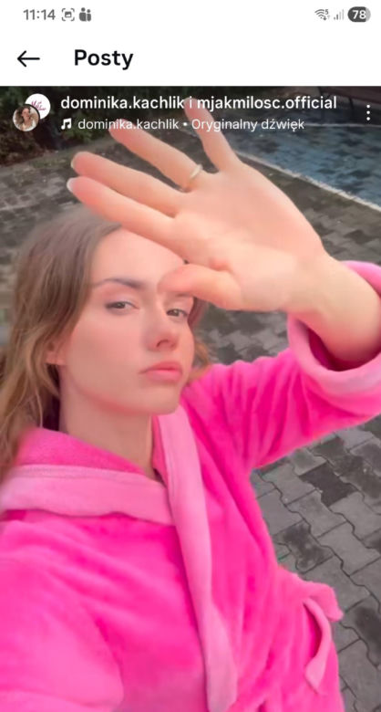 M jak miłość. Dominika Kachlik (Franka) na planie