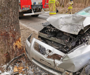 Wypadek na trasie Barczewo - Jeziorany. Mężczyzna zasnął za kierownicą? [ZDJĘCIA]