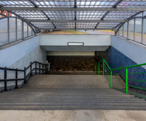 Przejście podziemne przy dawnej kopalni - mozaika z PRL