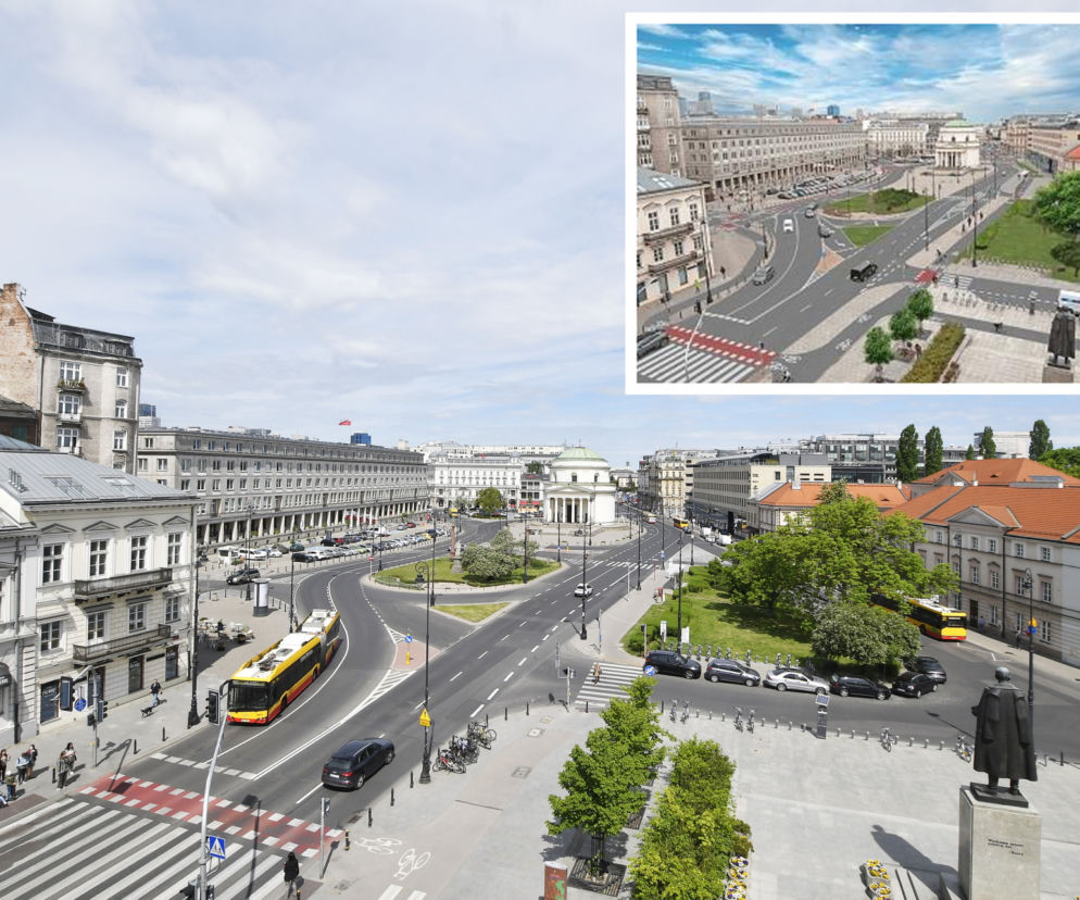 Drogowcy rozkopią Pl. Trzech Krzyży. Szykują kolejną rewolucję w centrum Warszawy