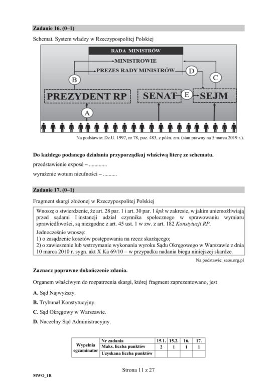 ARKUSZE CKE - Matura z wiedzy o społeczeństwie 2019