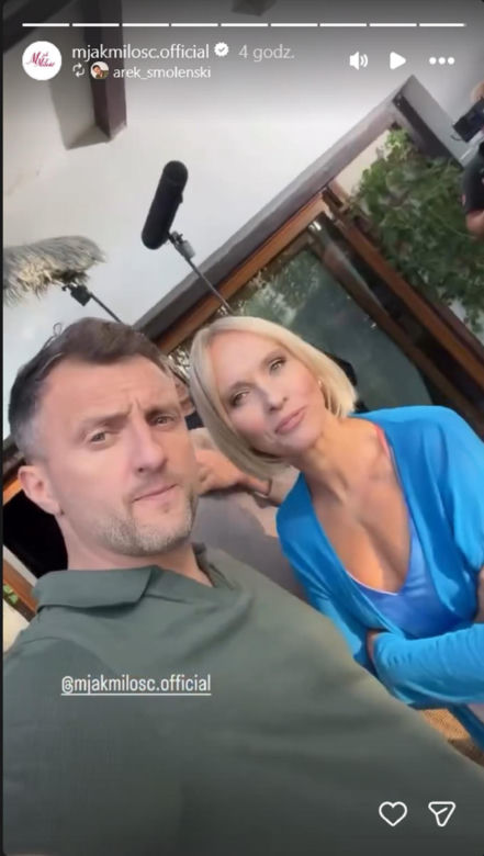 M jak miłość nowy sezon na planie. Dorota (Iwona Rejzner), Bartek (Arkadiusz Smoleński)