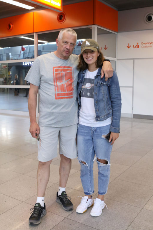 Iga Świątek i jej tata Tomasz Świątek