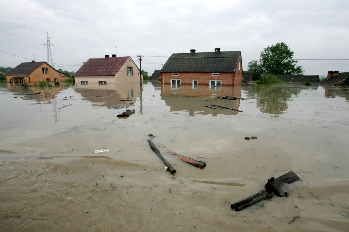 	Powódź, podkarpacie - powiat tarnobrzeski, Sokolniki, Trześń