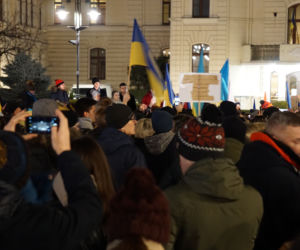 Wojna na Ukrainie. Bydgoszczanie protestowali przeciwko rosyjskiej agresji [ZDJĘCIA]