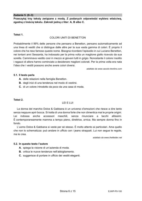 Matura próbna 2021: Język WŁOSKI. Odpowiedzi i arkusze sprawdzisz TUTAJ [ARKUSZE CKE]