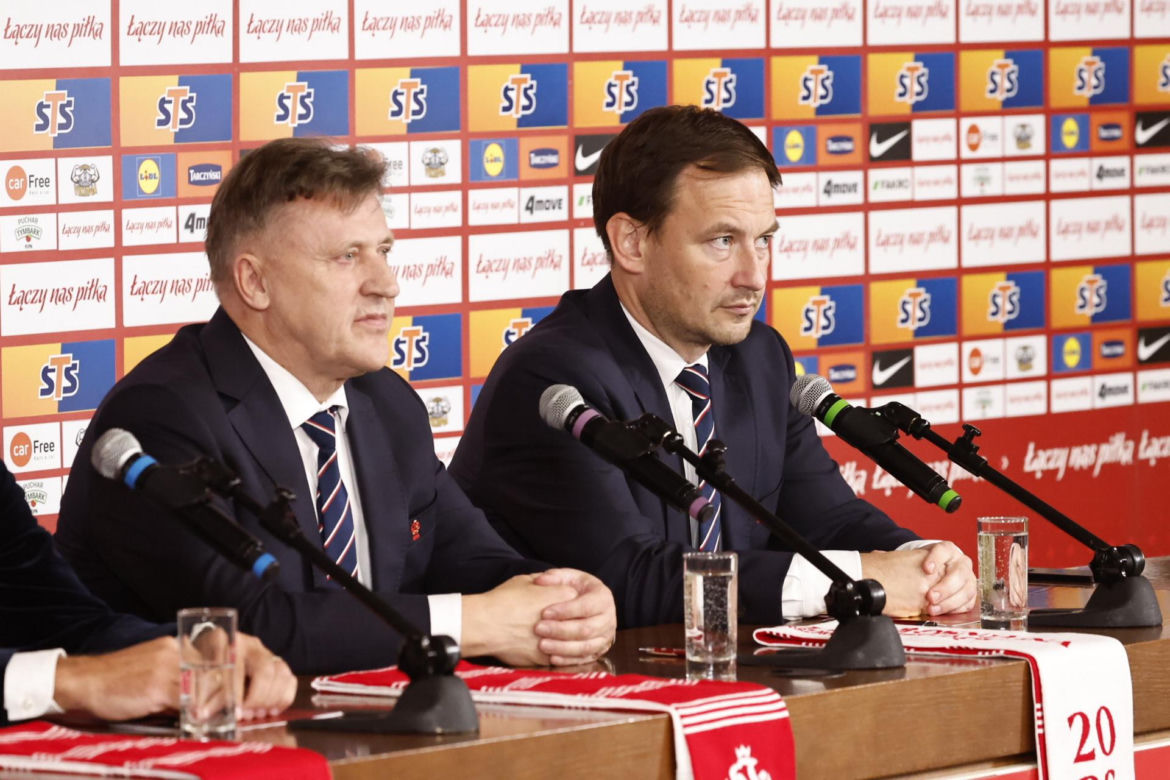 Cezary Kulesza i sekretarz Łukasz Wachowski ogłosili nowego sponsora PZPN