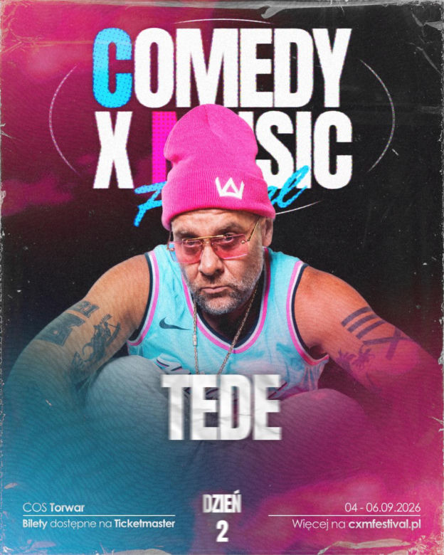 TEDE, Tymek, Modelki i roast streamerów. Comedy x Music ogłasza pierwszych artystów festiwalu na Torwarze