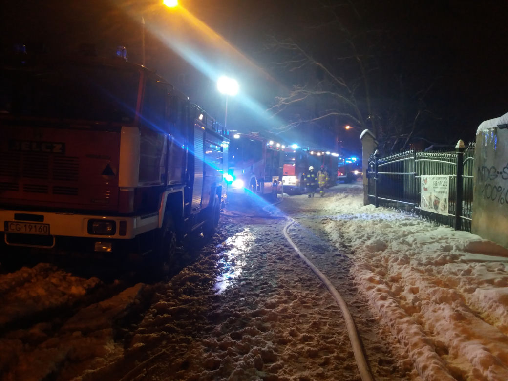Pożar mieszkania na Wybickiego w Grudziądzu