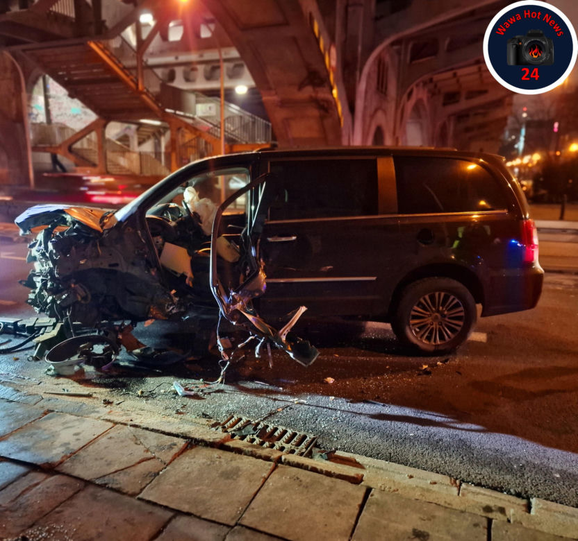 Policyjny pościg na Wisłostradzie. 41-latek rozwalił auto o filar mostu. Był pijany i pod wpływem narkotyków