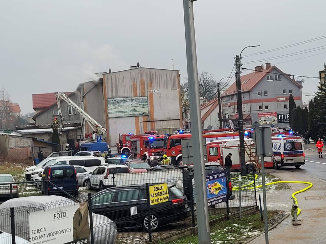 Pożar kamienicy w Orzyszu