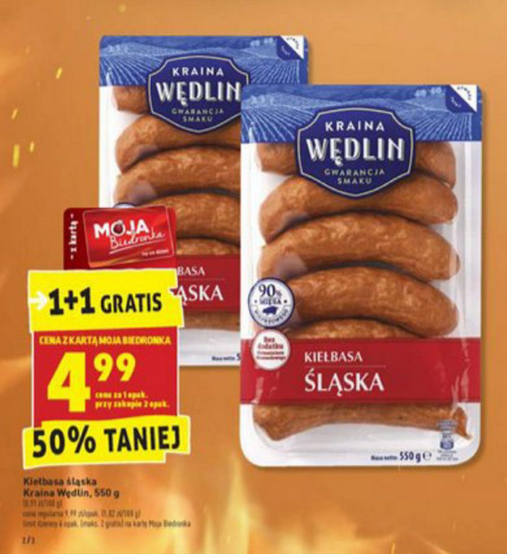 kiełbasa śląska 1+1 gratis