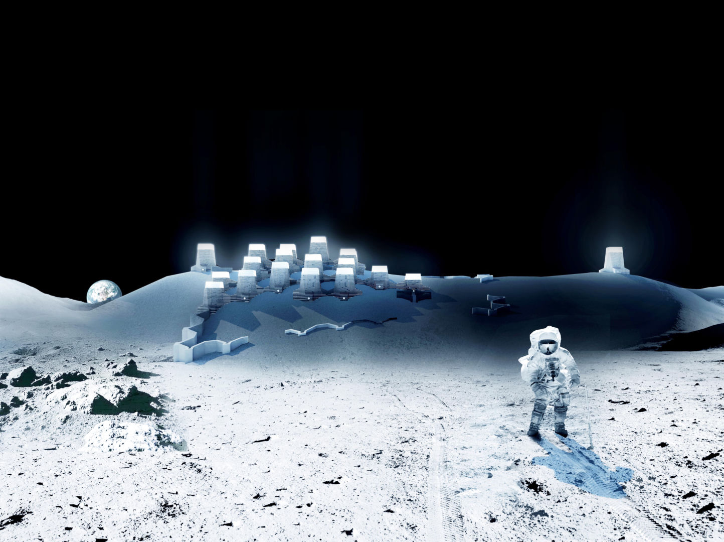 Wizualizacja projektu Lunar Lighthouse (2018)