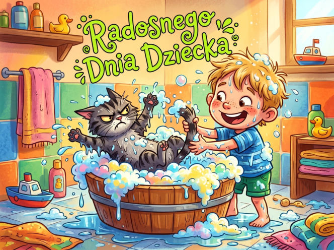 Śmieszna kartka na Dzień Dziecka