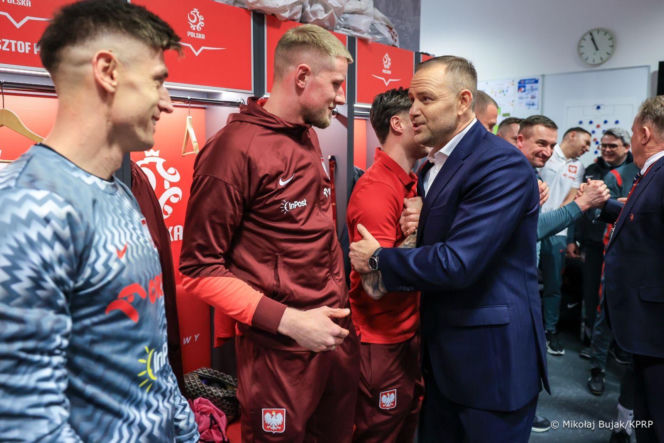 Nawrocki na stadionie oglądał mecz Polska-Albiania