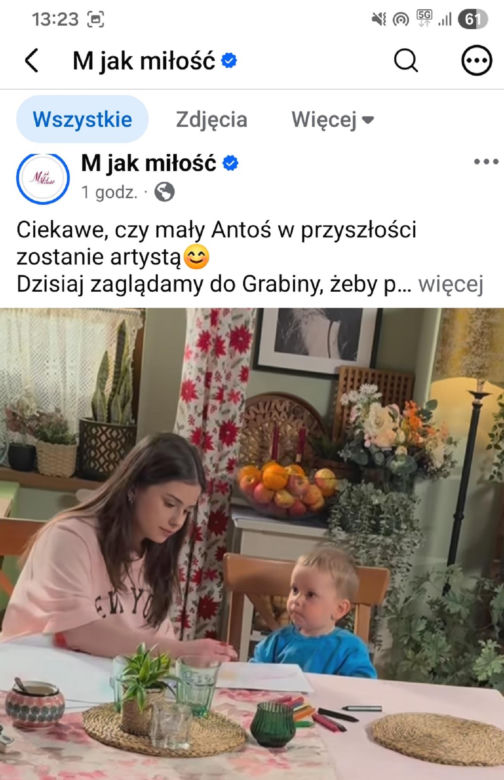 M jak miłość po wakacjach. Antoś (Mikołaj Jankowski), Basia (Karina Woźniak) na planie