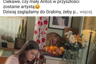 M jak miłość po wakacjach. Antoś (Mikołaj Jankowski), Basia (Karina Woźniak) na planie