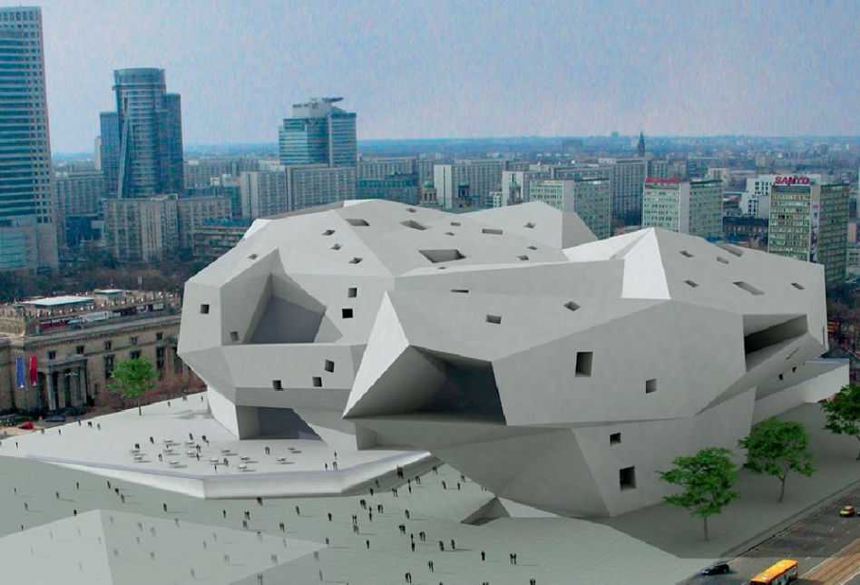 Wyróżnienie. Autorzy: Augustin Sebastian Rivera, Jorge Quesada Ordeig, Hiszpania. Koncepcja architektoniczna Muzeum Sztuki Nowoczesnej w Warszawie