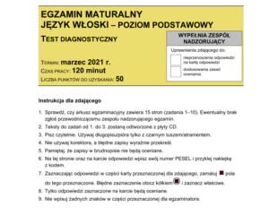 Matura próbna 2021: Język WŁOSKI. Odpowiedzi i arkusze sprawdzisz TUTAJ [ARKUSZE CKE]