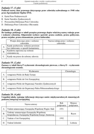 MATURA 2012, WOS poziom PODSTAWOWY - ARKUSZE, PYTANIA, ZADANIA, ODPOWIEDZI