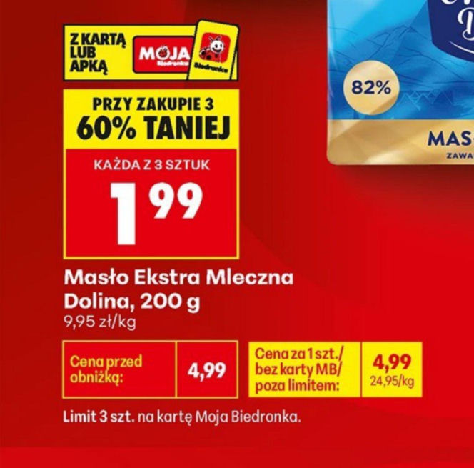 Masło Ekstra Mleczna Dolina, 200 g