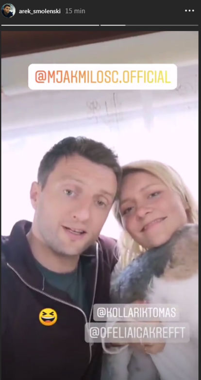 M jak miłość po wakacjach 2019. Ula (Iga Krefft), Bartek (Arkadiusz Smoleński) na planie