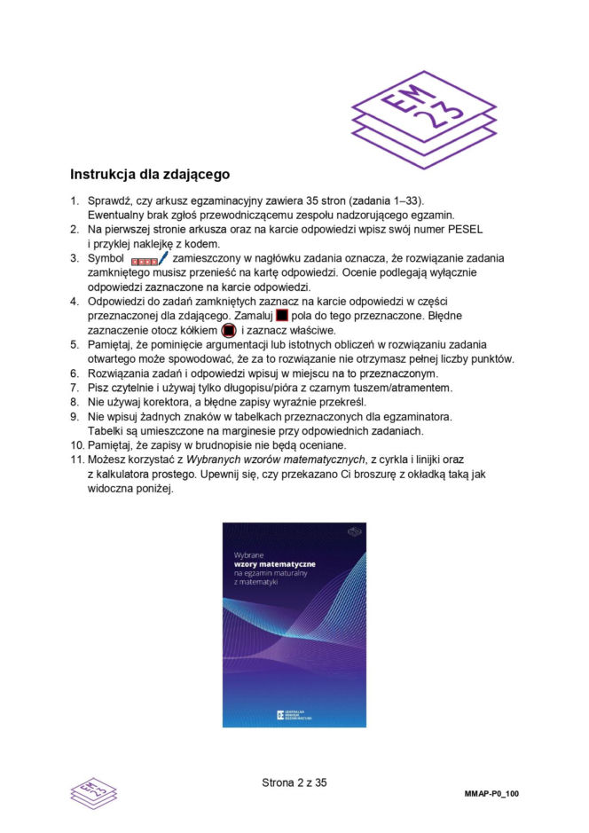 arkusz maturalny CKE - matematyka podstawowa