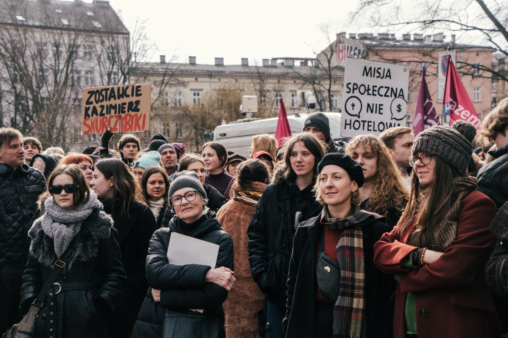 Protesty na krakowskim Kazimierzu w obronie kamienic