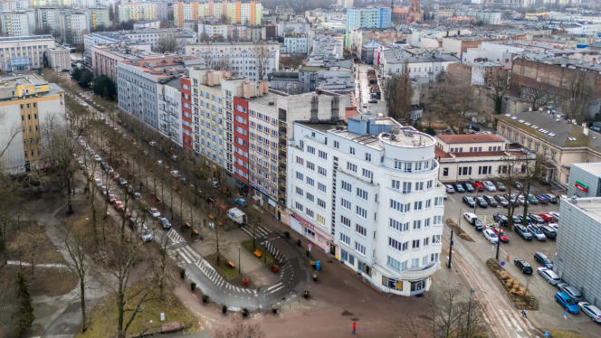 Przedwojenny drapacz chmur przy al. Zwycięstwa 1, Sosnowiec