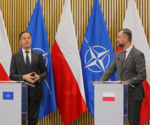 Szef NATO na mazurskim poligonie. Mark Rutte ostrzegł Putina: „Jesteśmy zjednoczeni i gotowi