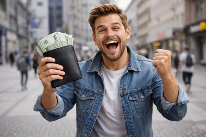 Wydał 5 złotych i teraz musi wymienić portfel. W starym wygrana się nie zmieści