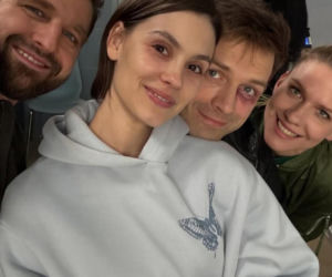 Na dobre i na złe nowy sezon. Blanka (Pola Gonciarz), Mario (Marcin Korcz), komisarz Radek Biegun (Mateusz Lisiecki), policjantka (Magdalena Wróbel)