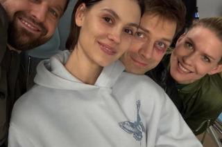 Na dobre i na złe nowy sezon. Blanka (Pola Gonciarz), Mario (Marcin Korcz), komisarz Radek Biegun (Mateusz Lisiecki), policjantka (Magdalena Wróbel)