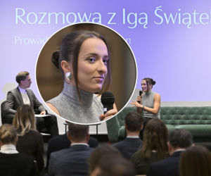 Iga Świątek i Daria Abramowicz na konferencji