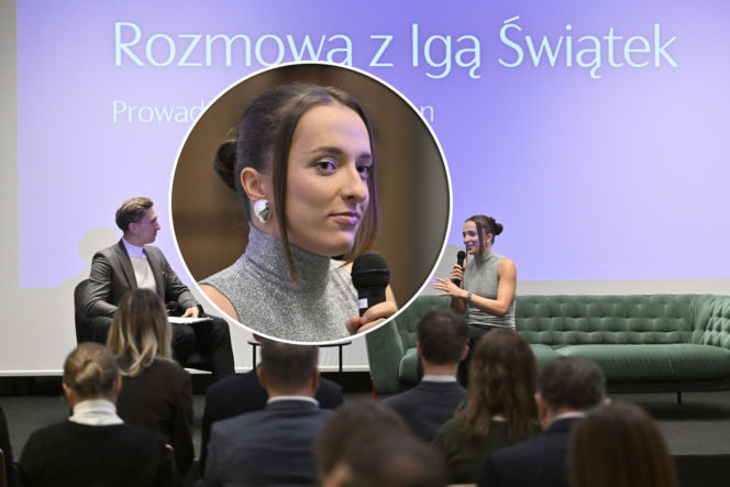 Iga Świątek i Daria Abramowicz na konferencji
